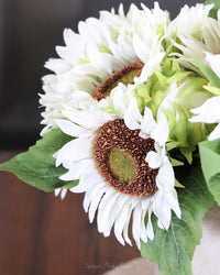 Sunflower Bundle White 14"