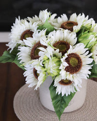 Sunflower Bundle White 14"