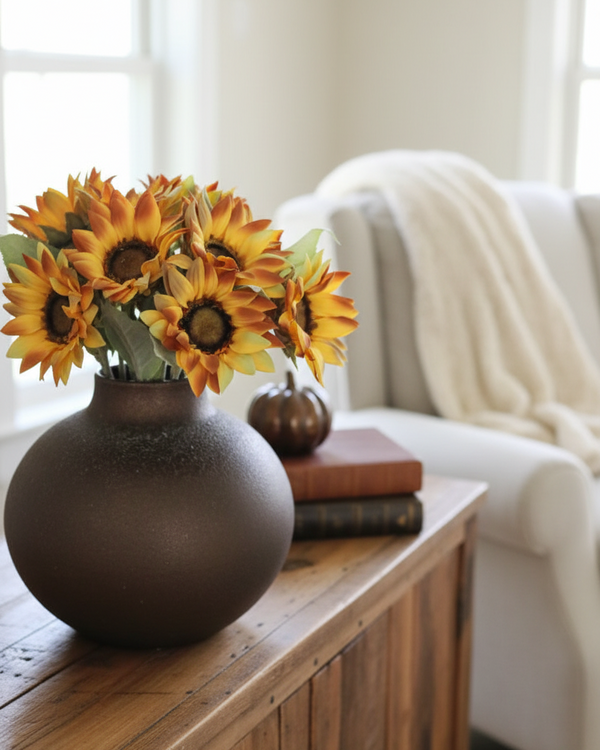 Yellow Sunflower Stem 18"