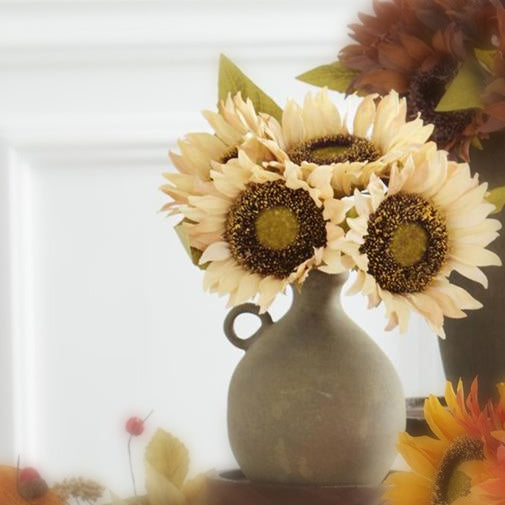 Cream Sunflower Bundle 10.5"