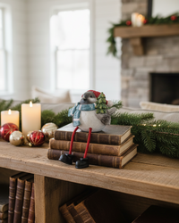 Bundled Up Christmas Bird Shelf Sitter