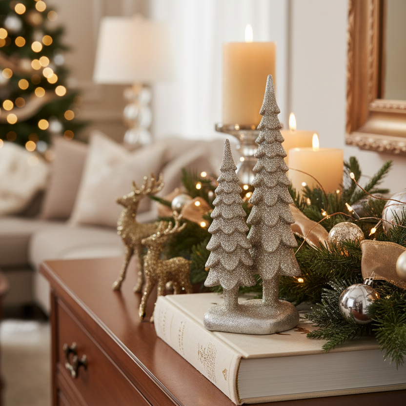 Gold Resin Tree Duo