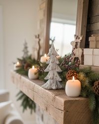 Glittered White Distressed Resin Tree