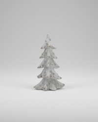 Glittered White Distressed Resin Tree