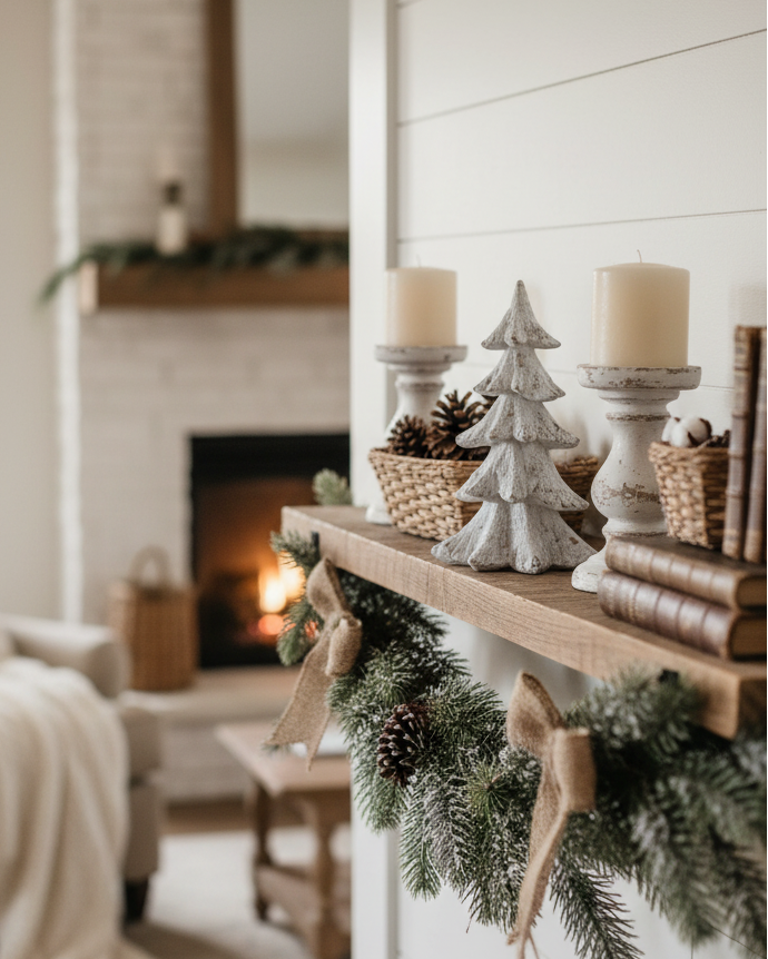 Glittered White Distressed Resin Tree