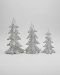 Glittered White Distressed Resin Tree