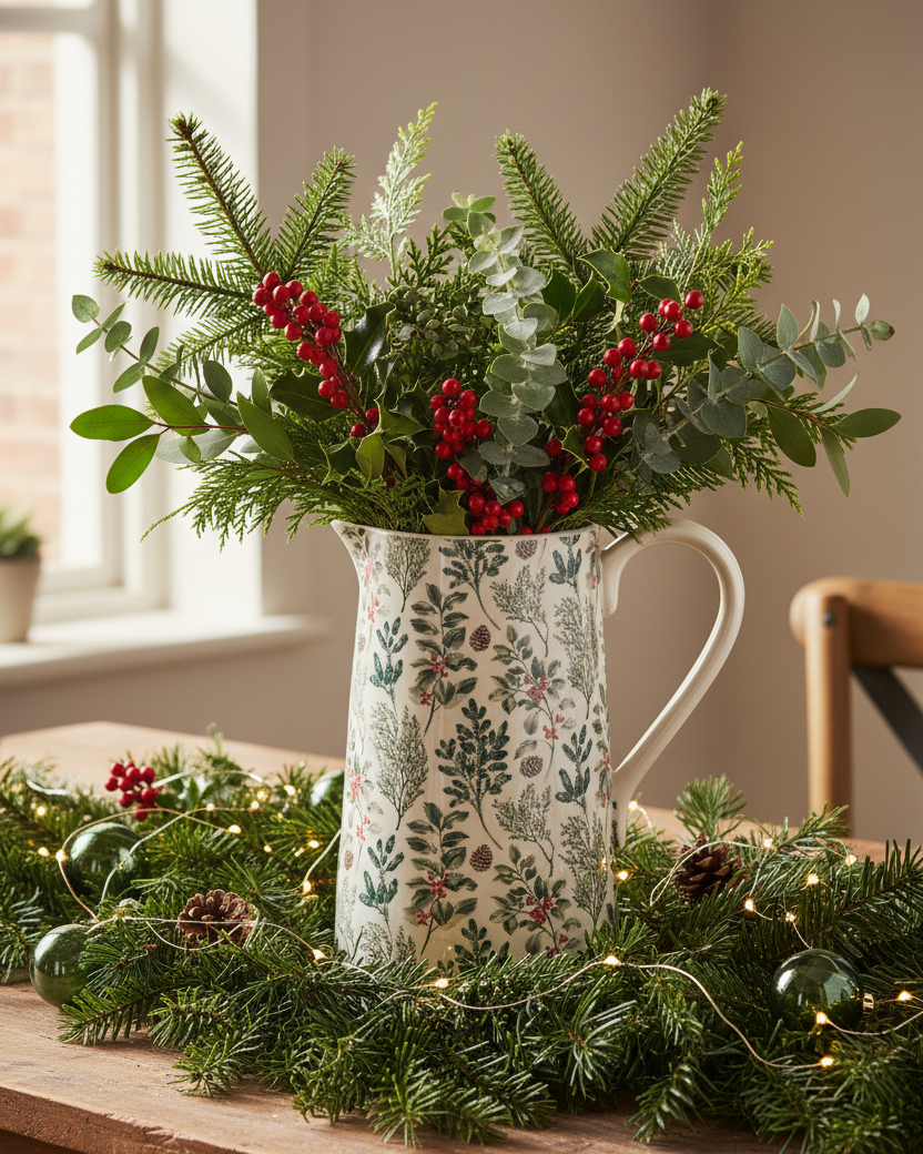 Boughs and Berries Pitcher