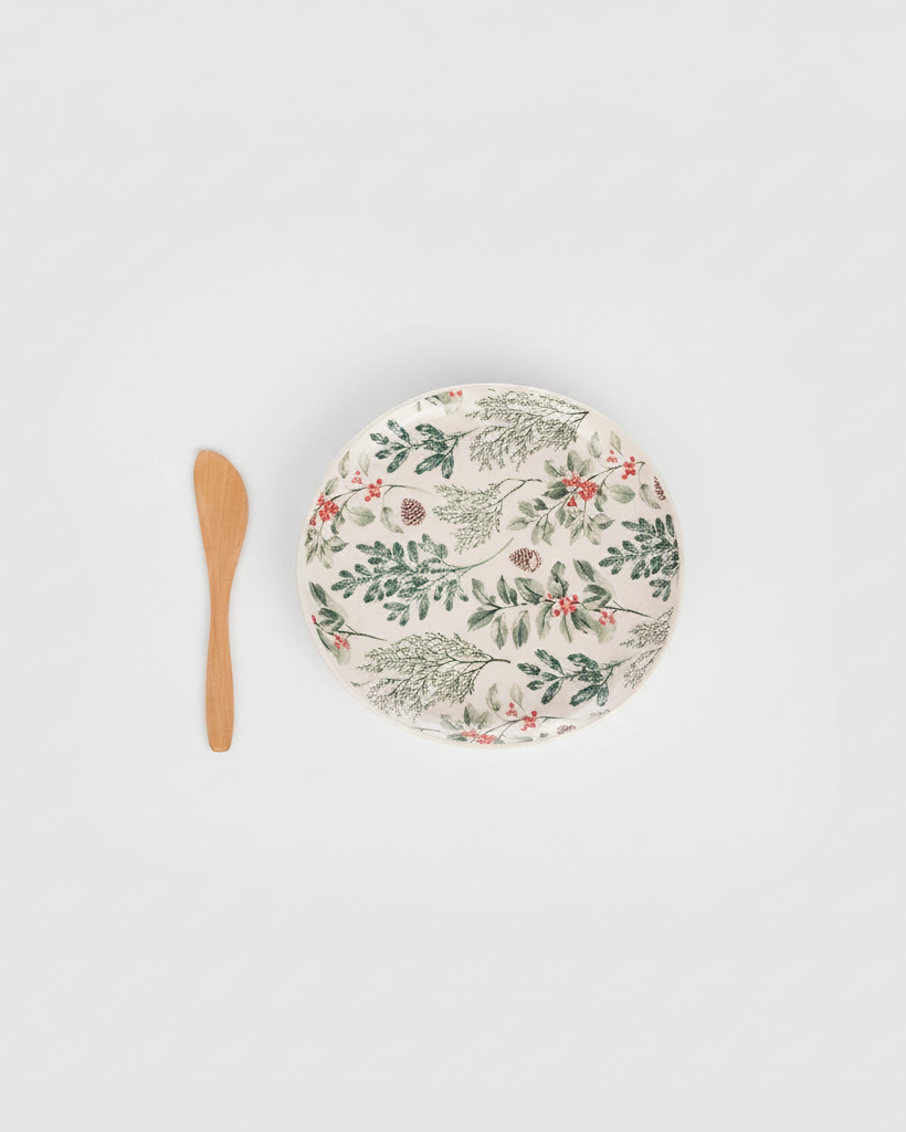Boughs and Berries Appetizer Plate and Spreader