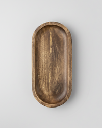 Dark Wood Oval Tray 18"