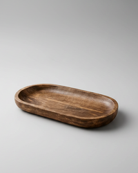 Dark Wood Oval Tray 18"