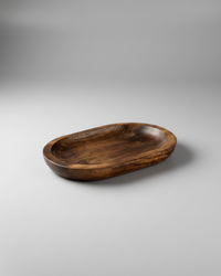Dark Wood Oval Tray 12"
