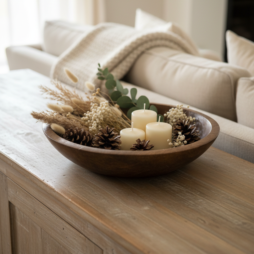 Dark Wood Bowl 12"