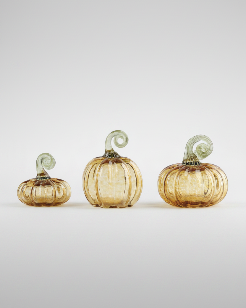 Amber Glass Translucent Pumpkin