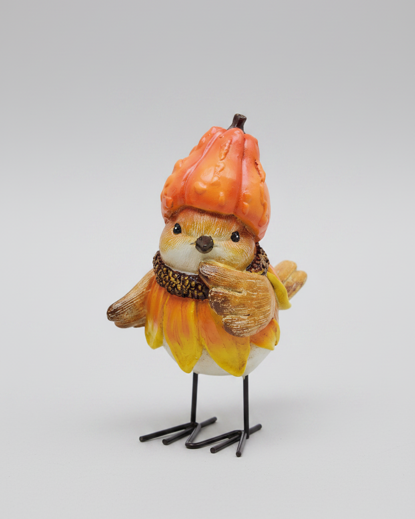 Harvest Resin Bird With Hat