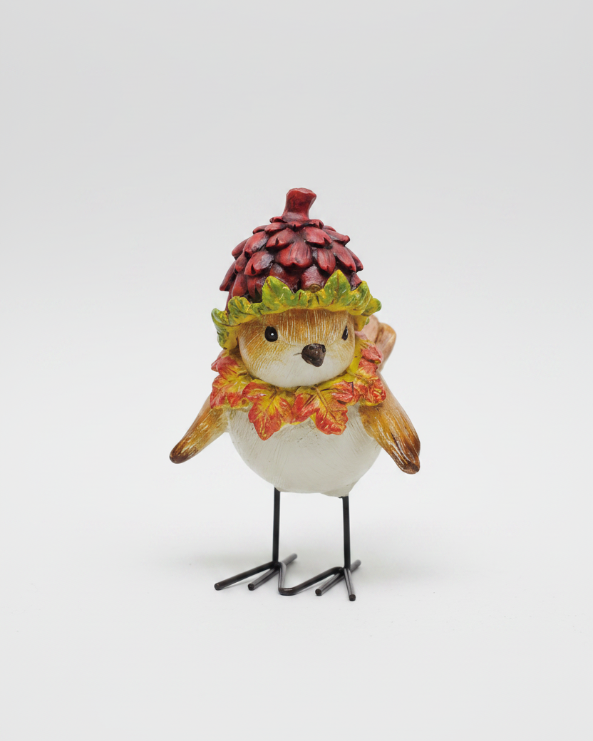 Harvest Resin Bird With Hat