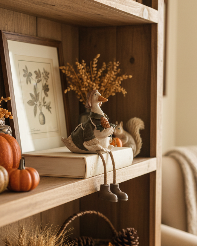 Pilgrim Harvest Goose Shelf Sitter