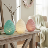 Glass Light Up Colourful Egg Decor