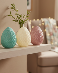 Glass Light Up Colourful Egg Decor