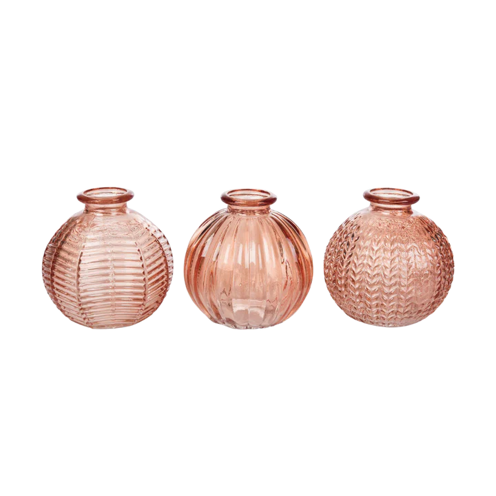 Coral Chubby Glass Bud Vase