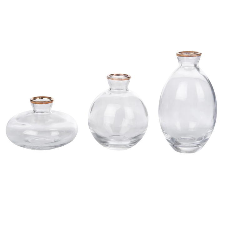 Gold Rim Glass Bud Vase