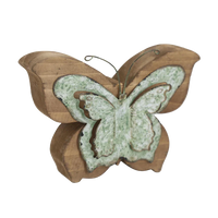 Wood and Metal Butterfly Sitter
