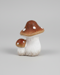 Mini Brown Resin Mushroom Duo