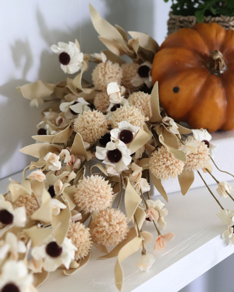 Tan Allium and Blooms Greenery Collection
