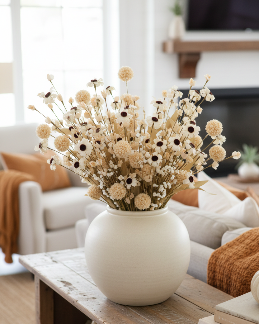 Tan Allium and Blooms Greenery Collection