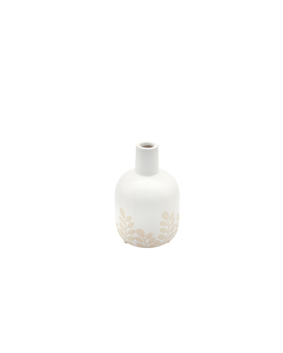 Tan Fern Porcelain Bud Vase
