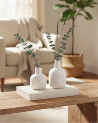 Tan Fern Porcelain Bud Vase