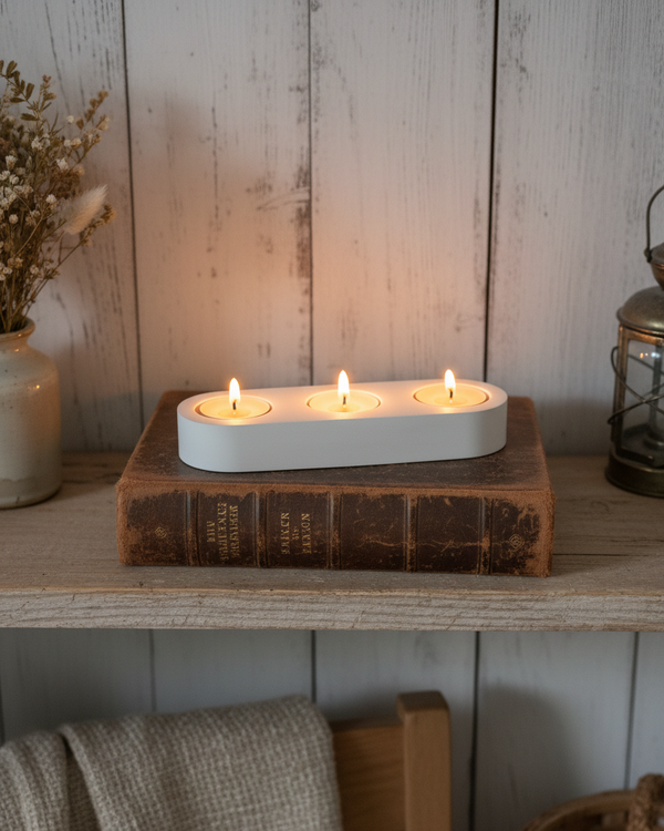 Tealight Holder Trio White