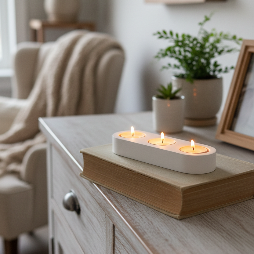 Tealight Holder Trio White