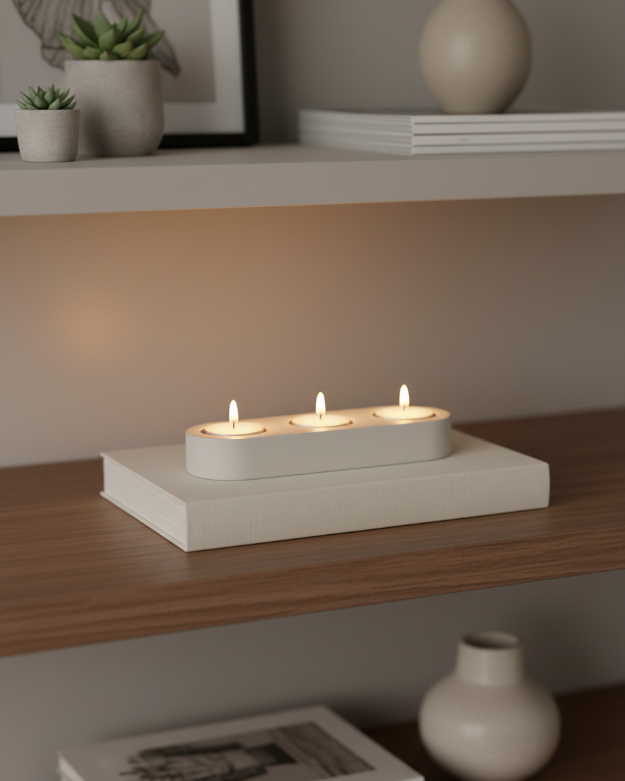 Tealight Holder Trio Tan
