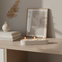 Tealight Holder Trio Tan