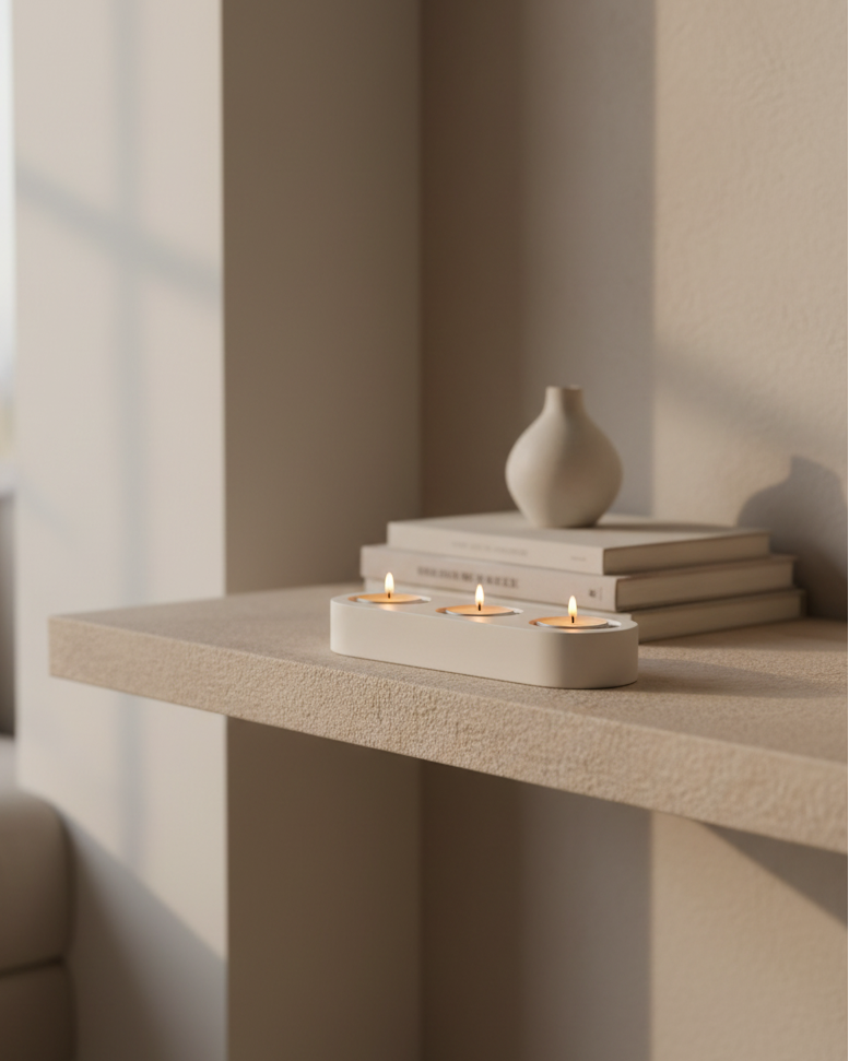 Tealight Holder Trio Tan