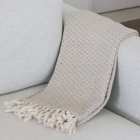 Tan and Cream Handwoven Throw