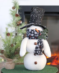 Top Hat Snowman With Snowflake Scarf