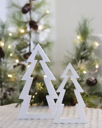 White Wood Tree Cutout Small