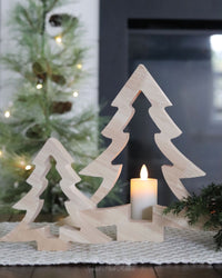 Curved Edge Wood Tree Cutout Natural