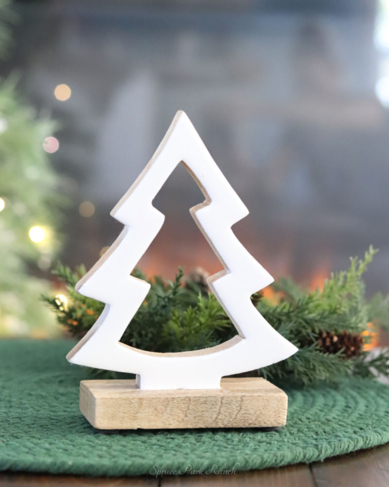 White Enamel Tree Cutout