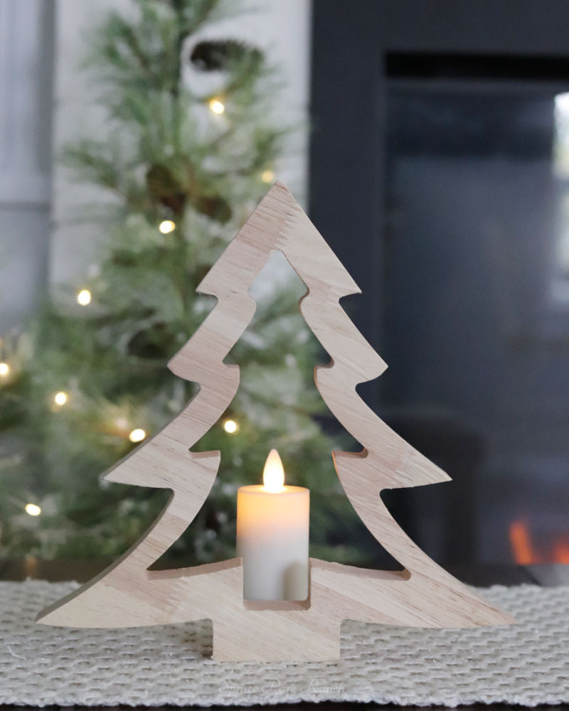 Curved Edge Wood Tree Cutout Natural