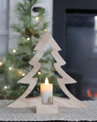 Curved Edge Wood Tree Cutout Natural