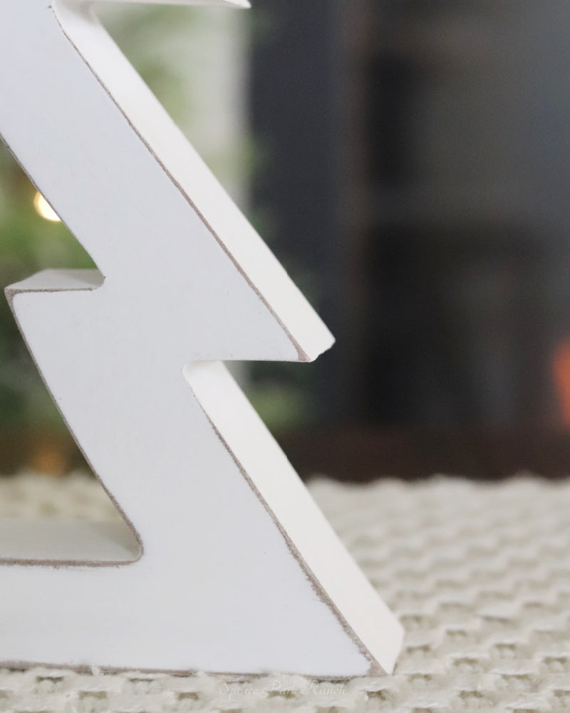 White Wood Tree Cutout