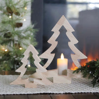 Curved Edge Wood Tree Cutout Natural