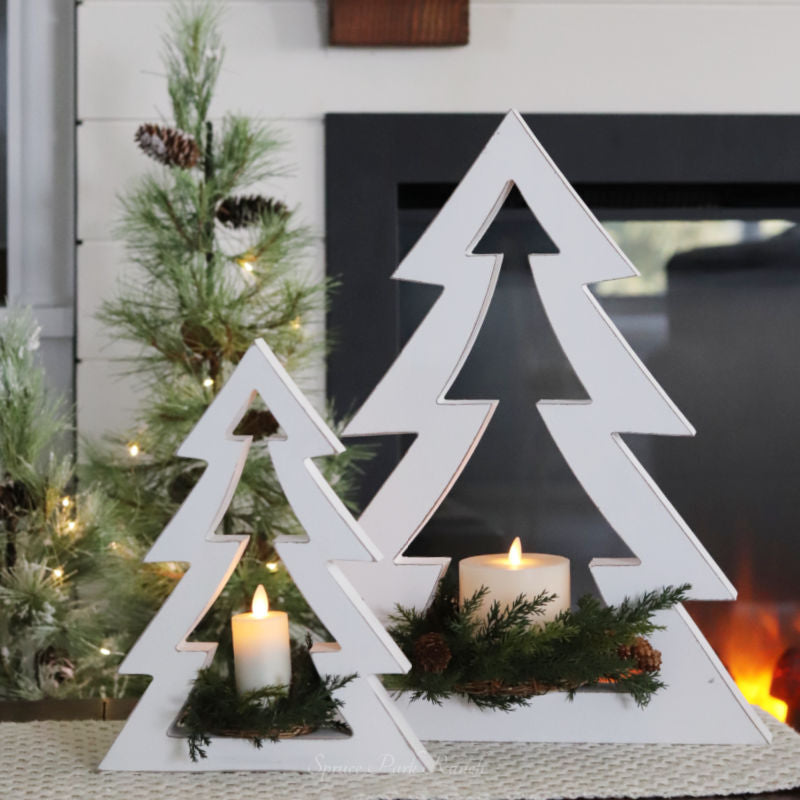 White Wood Tree Cutout