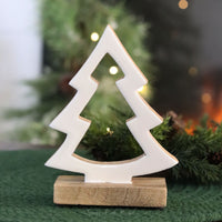 White Enamel Tree Cutout