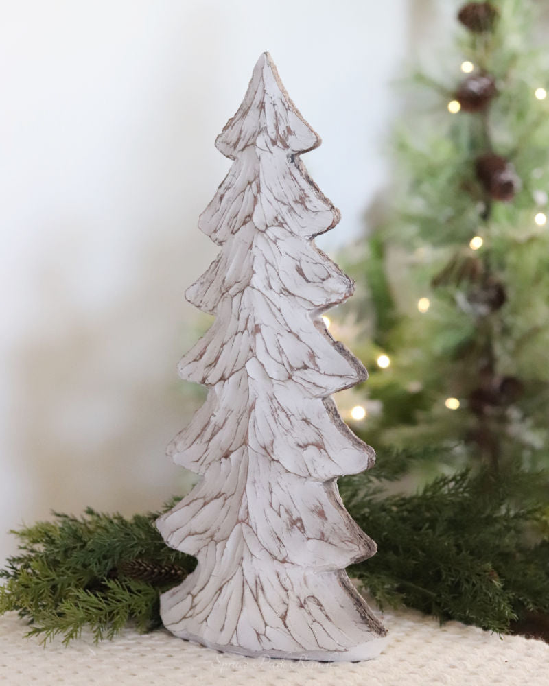 Carved Resin Wood Look Christmas Trees