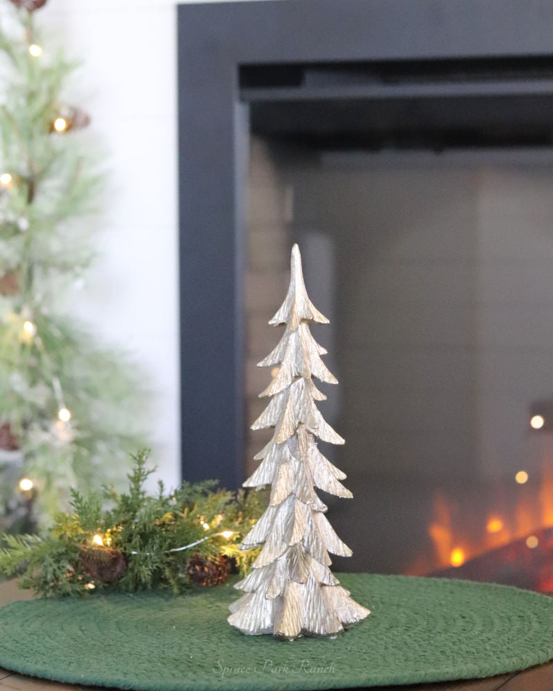 Gold Brushed Resin Christmas Tree