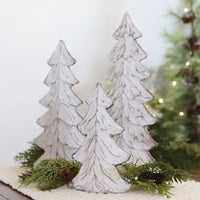Carved Resin Wood Look Christmas Trees