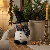 Tree Top Hat Snowman With Snowflake Scarf 18.5